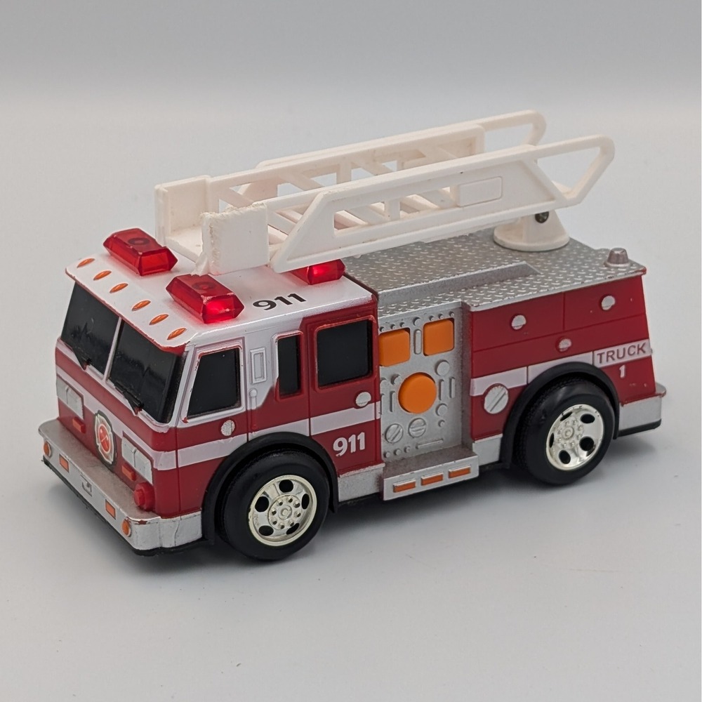 Maxx Action 911 Fire Truck Toy with Lights and Sounds Red Rescue Ladder Vehicle